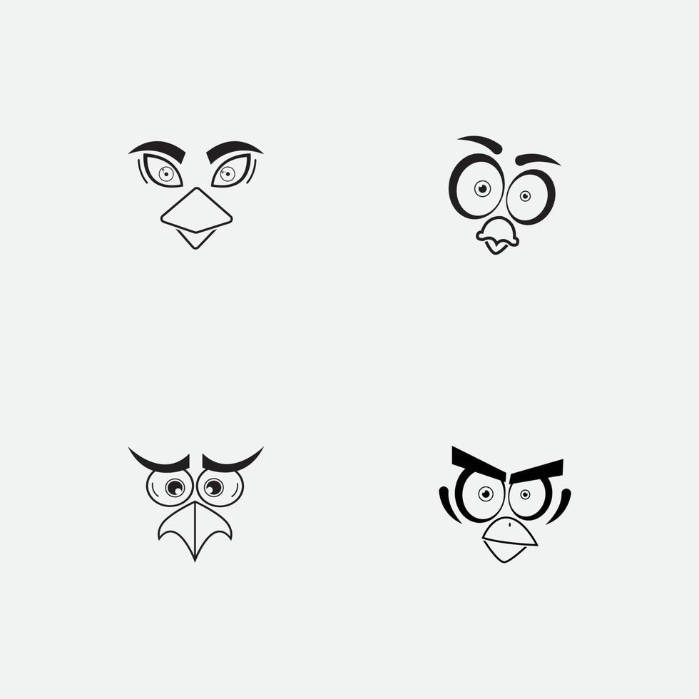 Cartoon Birdies Gesicht Emoticon-Design vektor