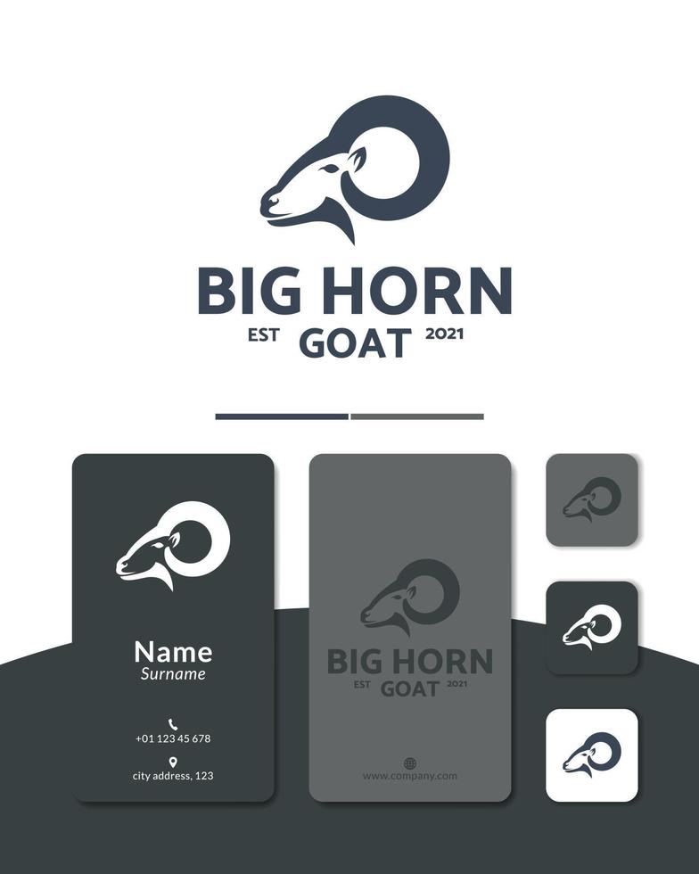 Big Horn Ziege Logo Design Vektor Icon Symbol