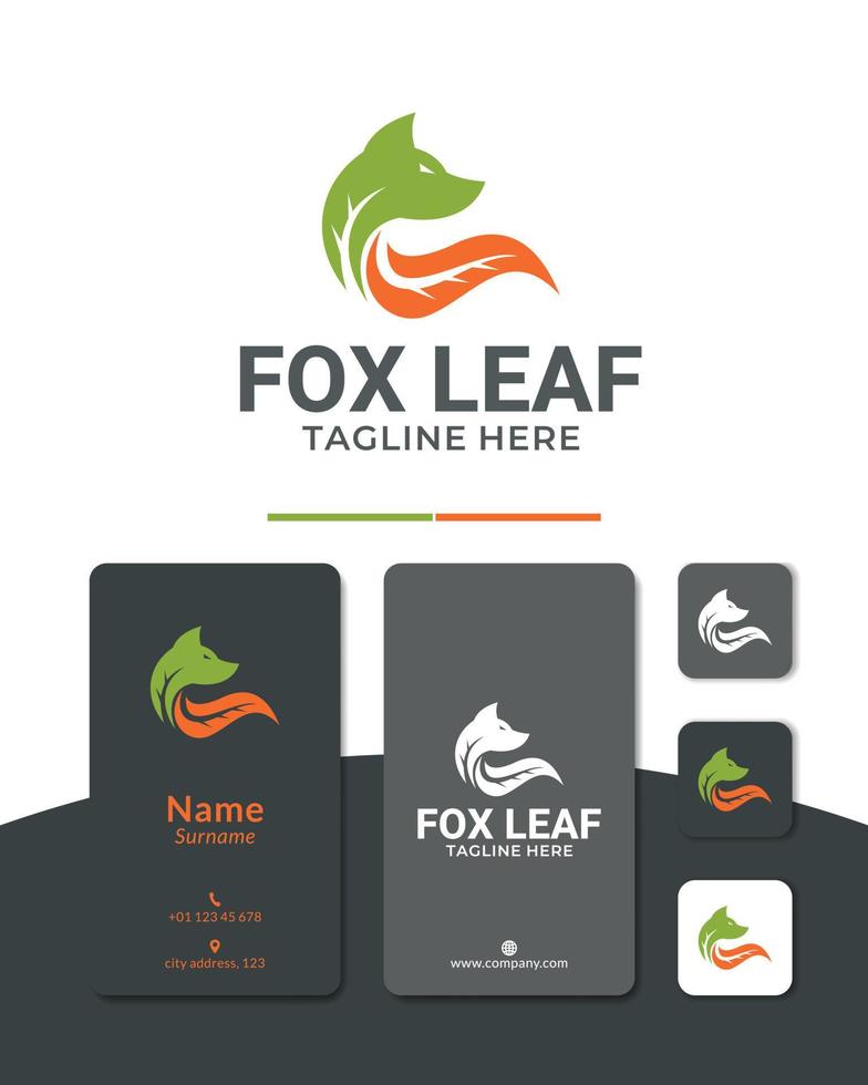 fox leaf logotyp design vektor