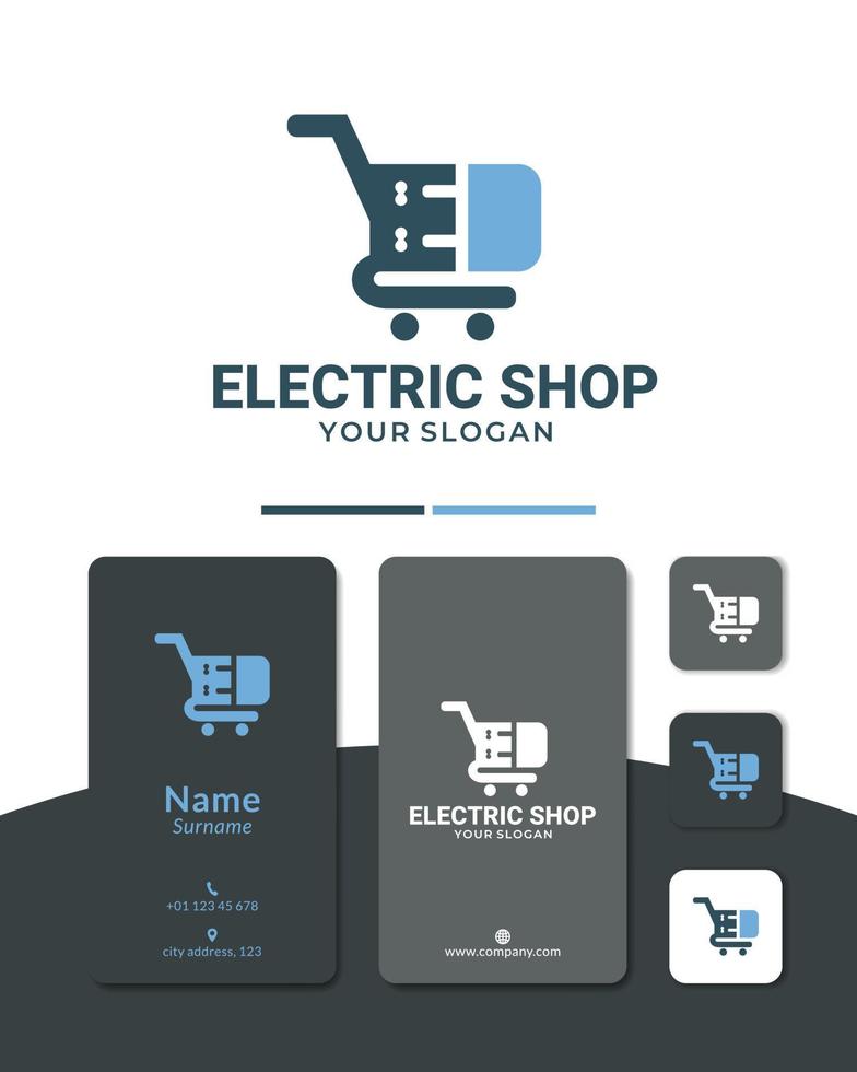 vagn elektrisk logotyp design vektor, ljus, sälja, shoppa, marknad. vektor