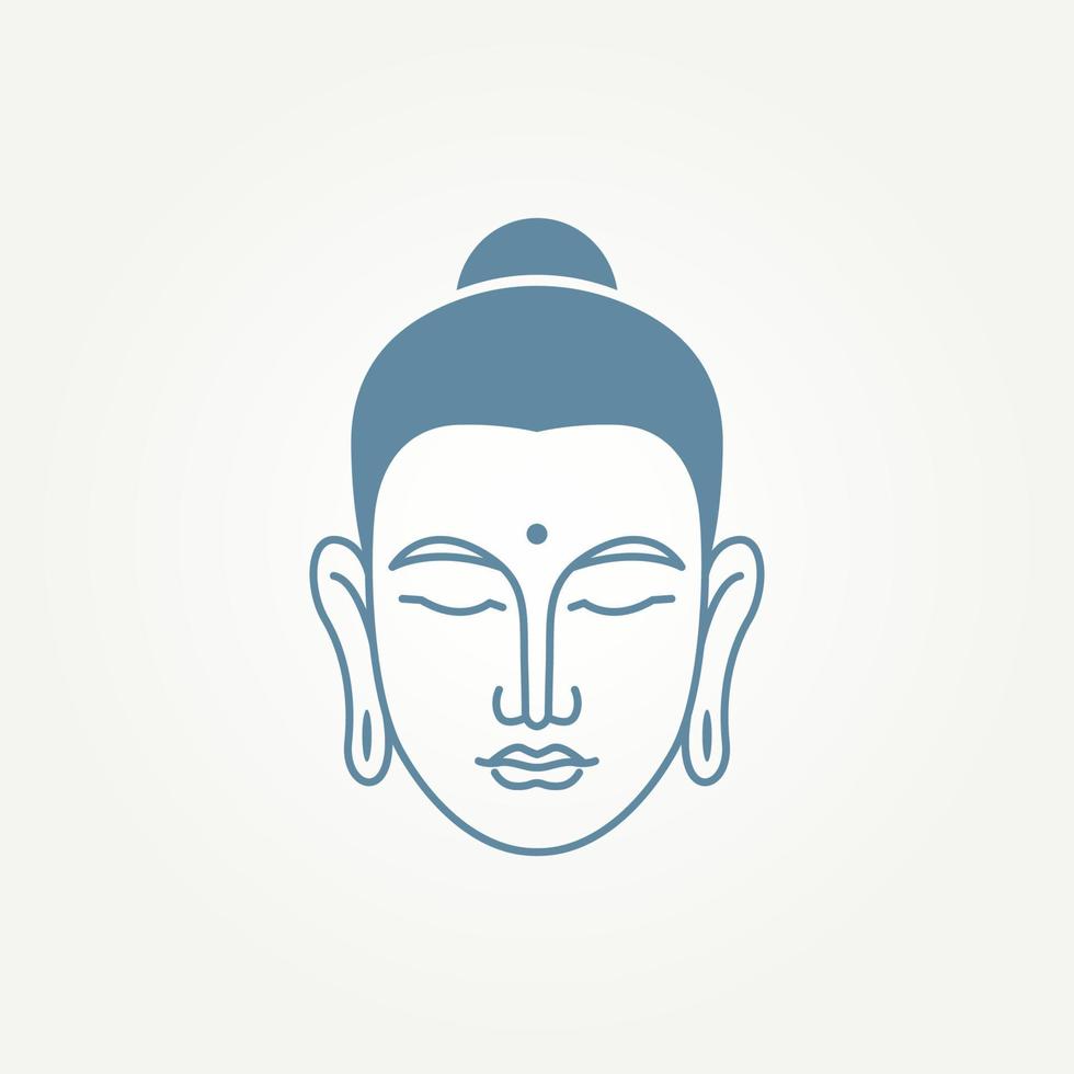 isolierte buddhas kopf einfache linie kunstvorlage vektorillustrationsdesign. minimalistische Monoline-Meditation, Spiritualität, Religion Symbol Symbol Logo Konzept vektor