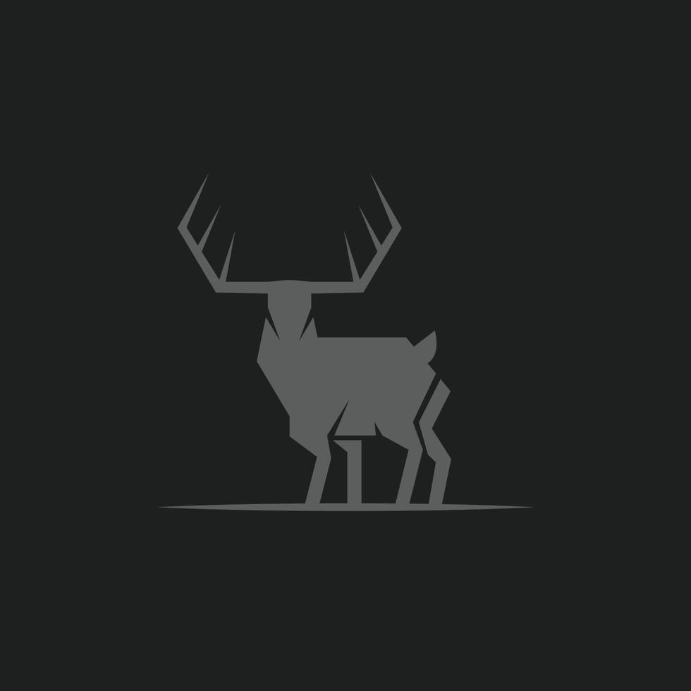 Isolierte Hirsch Silhouette Logo Symbol Vorlage Vektor Illustration Design. minimalistischer elch, elch, geweih mit sternsymbol-logokonzept