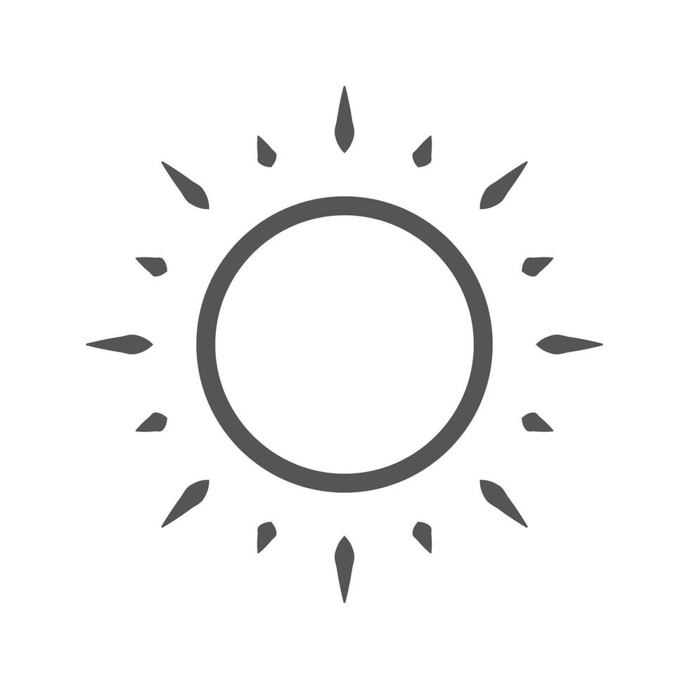 linje solen ikon vektor för ljusstyrka, intensitet inställning ikon.