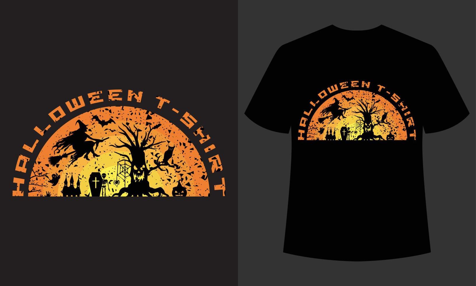 Halloween-Typografie-T-Shirt-Design vektor