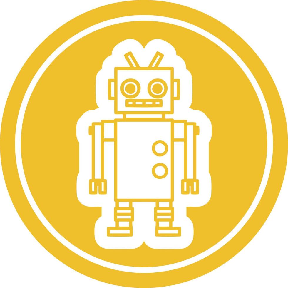 kreisförmiges Symbol des tanzenden Roboters vektor