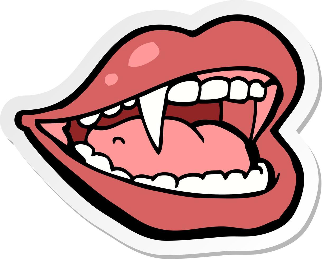 Aufkleber eines Cartoon-Vampir-Mundes vektor