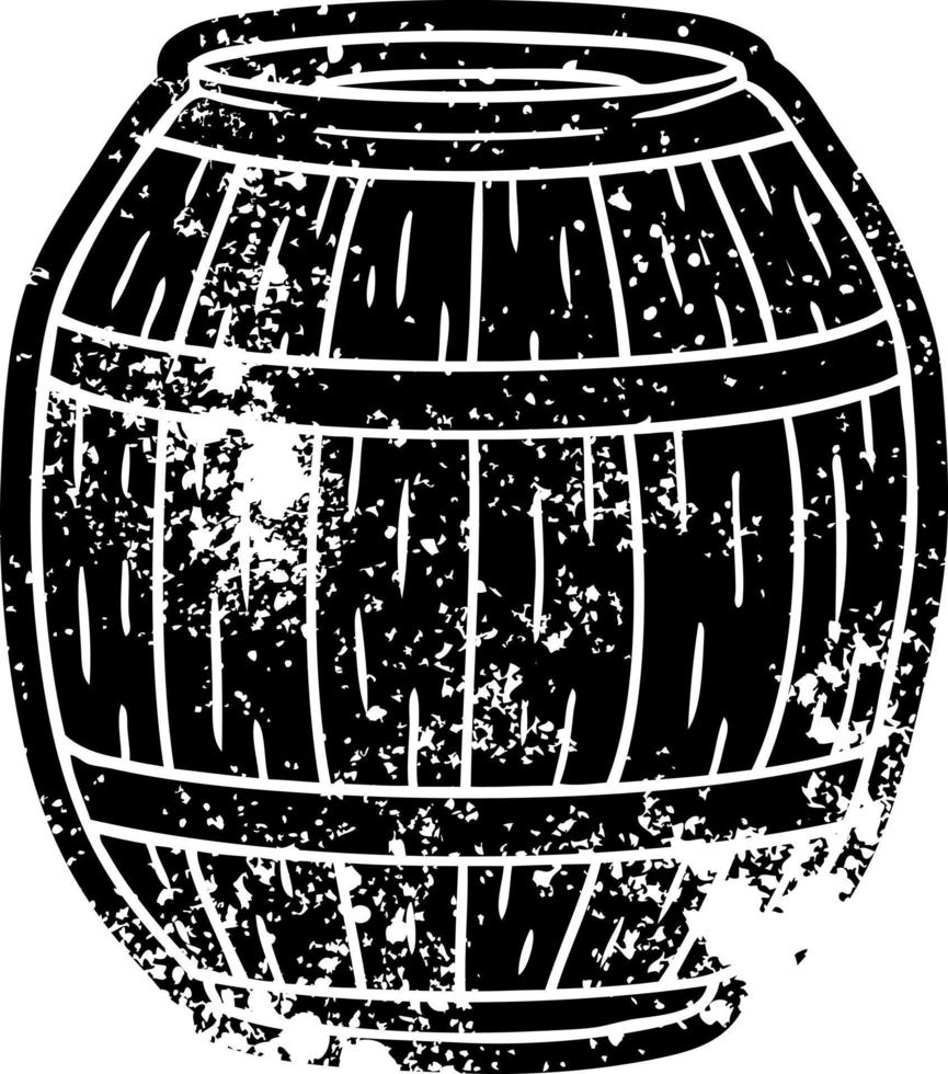 Grunge-Icon-Zeichnung eines Holzfasses vektor