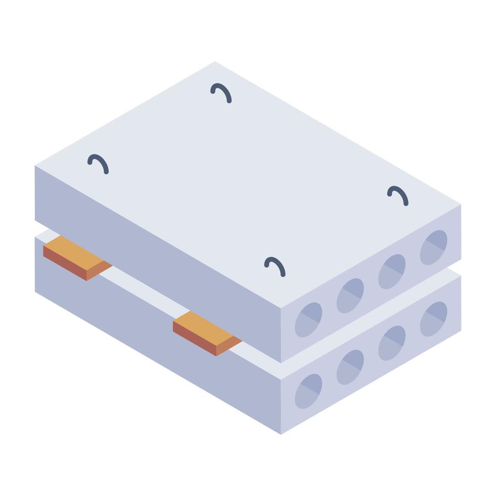 premium isometrisk ikon för byggnadskonstruktion vektor