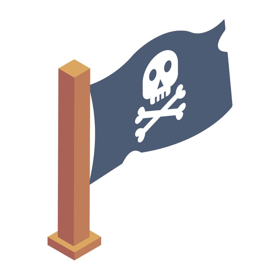 ett piratemblem med dödskalle, piratflagga vektor