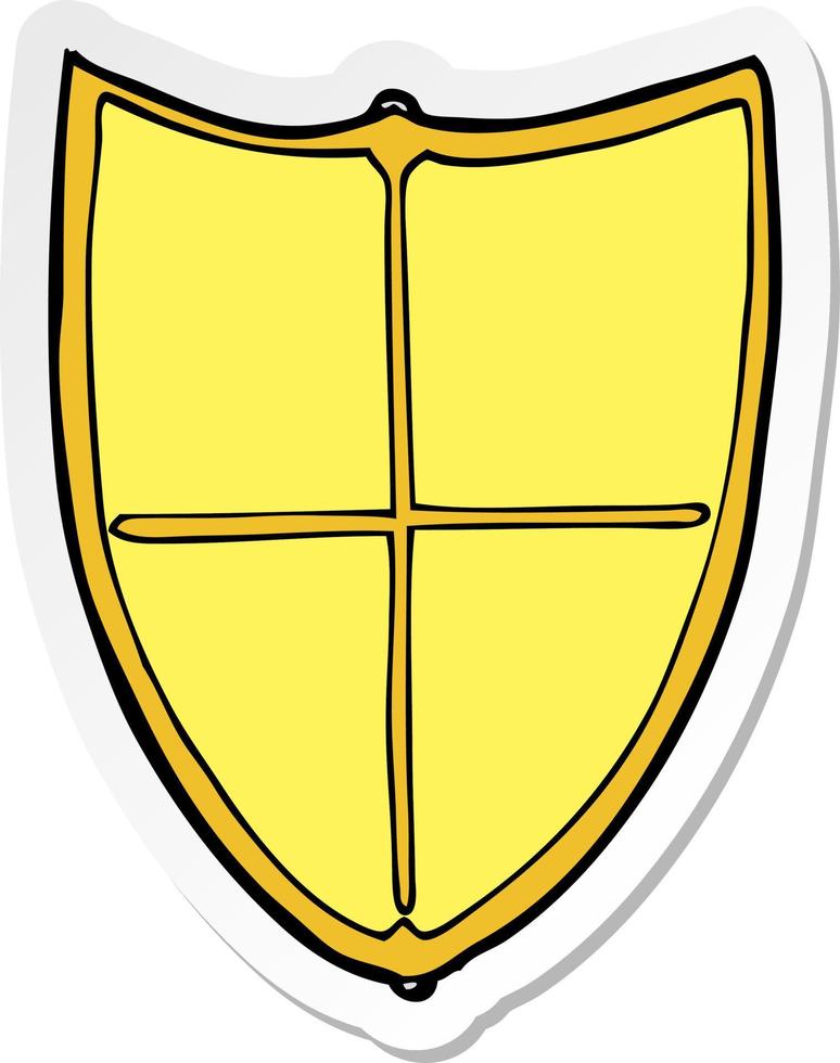 klistermärke av en tecknad heraldisk sköld vektor