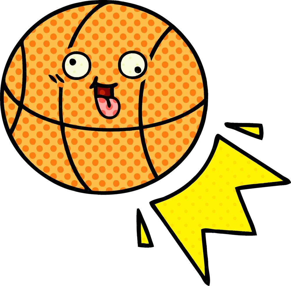 Cartoon-Basketball im Comic-Stil vektor