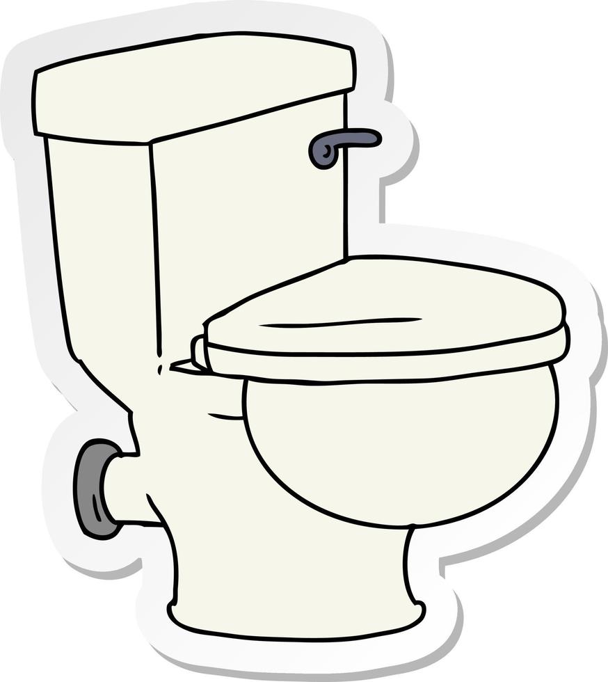 klistermärke tecknad doodle av en badrum toalett vektor