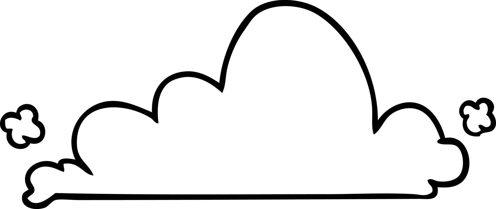 linjeritning doodle av ett vitt moln vektor
