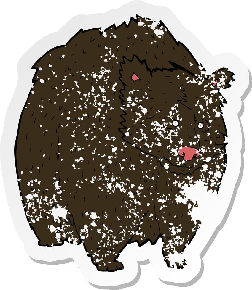 retro nödställd klistermärke av en enorm svart björn tecknad vektor