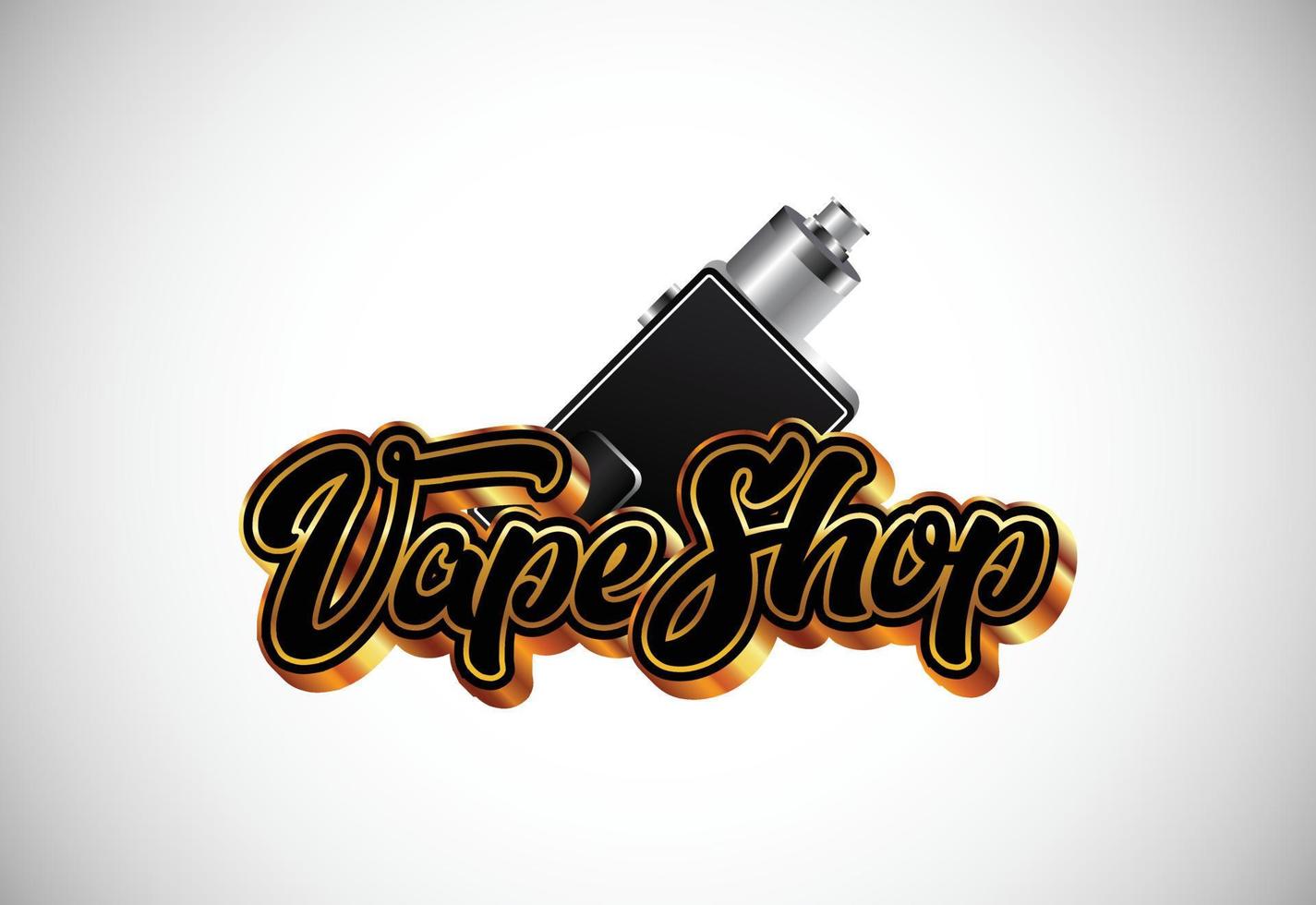 vape, e-cigarett logotyp designmall. vape shop elektronisk vaporizer logotyp vektorillustration. vektor