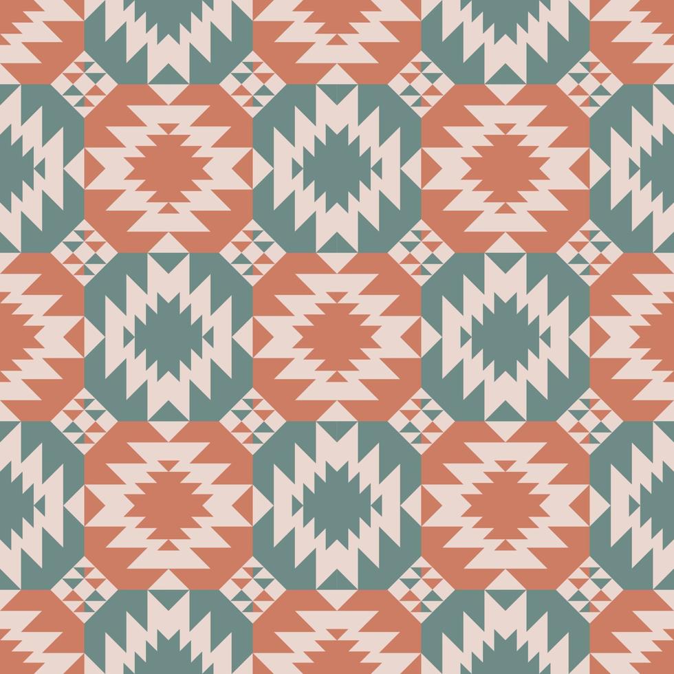 gebürtige aztekische geometrische form marokko farbstil nahtloser musterhintergrund. Verwendung für Stoffe, Textilien, Innendekorationselemente, Polster, Verpackungen. vektor