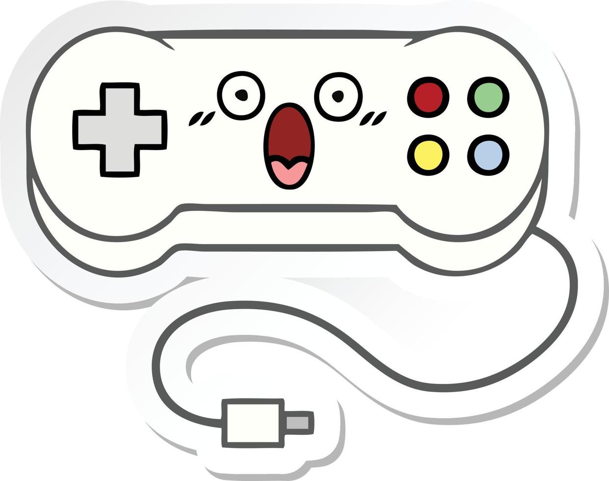 Aufkleber eines niedlichen Cartoon-Gamecontrollers vektor