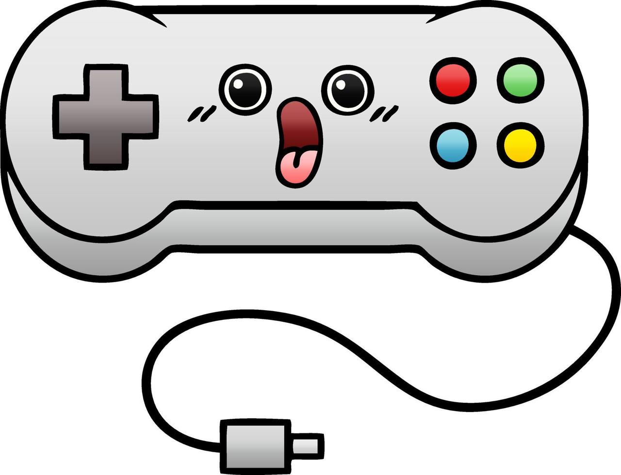 Farbverlauf schattierter Cartoon-Gamecontroller vektor