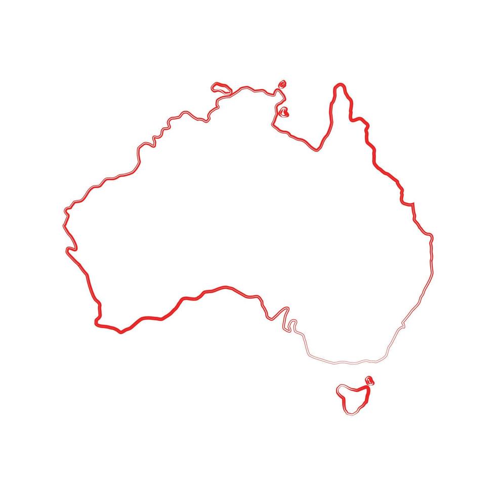 Australien karta på vit bakgrund vektor