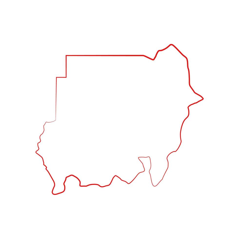 Sudan-Karte auf weißem Hintergrund vektor