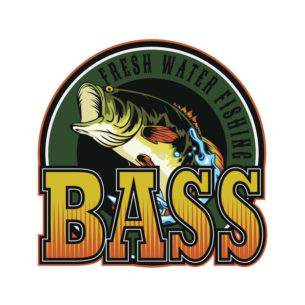 Logo-Design für Bassfischen vektor