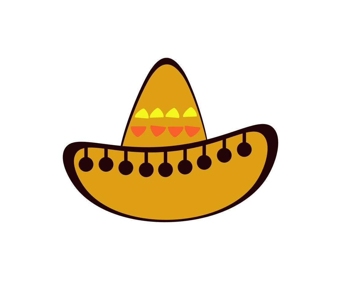 Mexikanischer Hut, Sombrero, Gekritzelskizze, Vektorgrafik. vektor