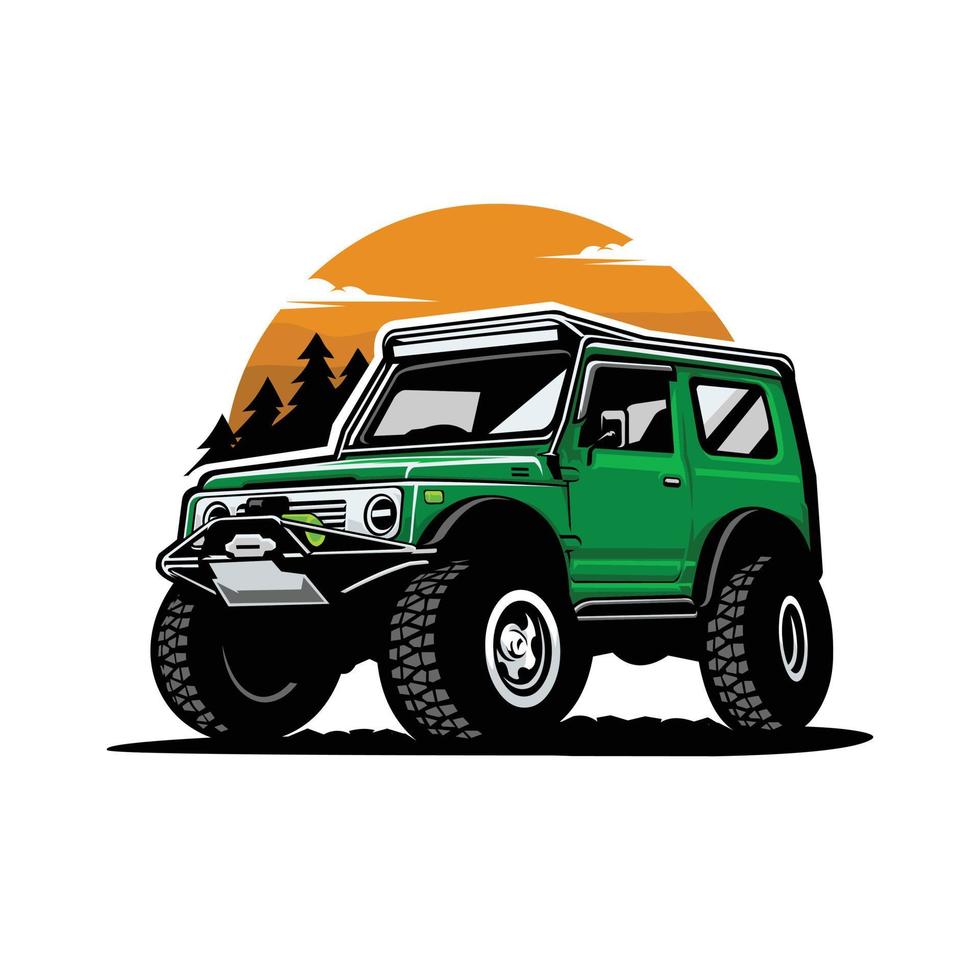 overland 4x4 äventyr offroad fordon vektor illustration