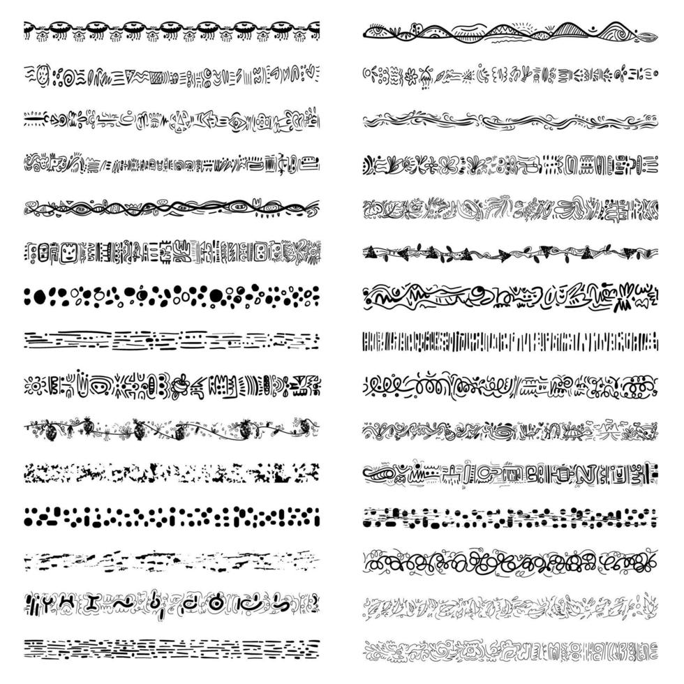 doodle Grenzen Cliparts, Freihandlinien vektor