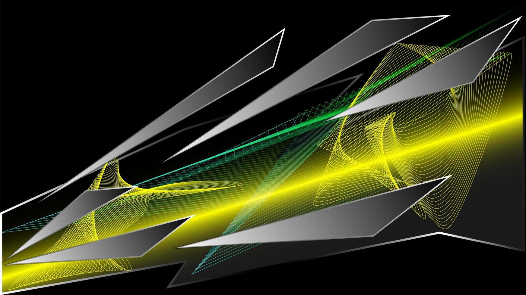 geometrische Strichzeichnungen von Autoaufkleberstreifen. Mock-up auf schwarzer Farbe vektor