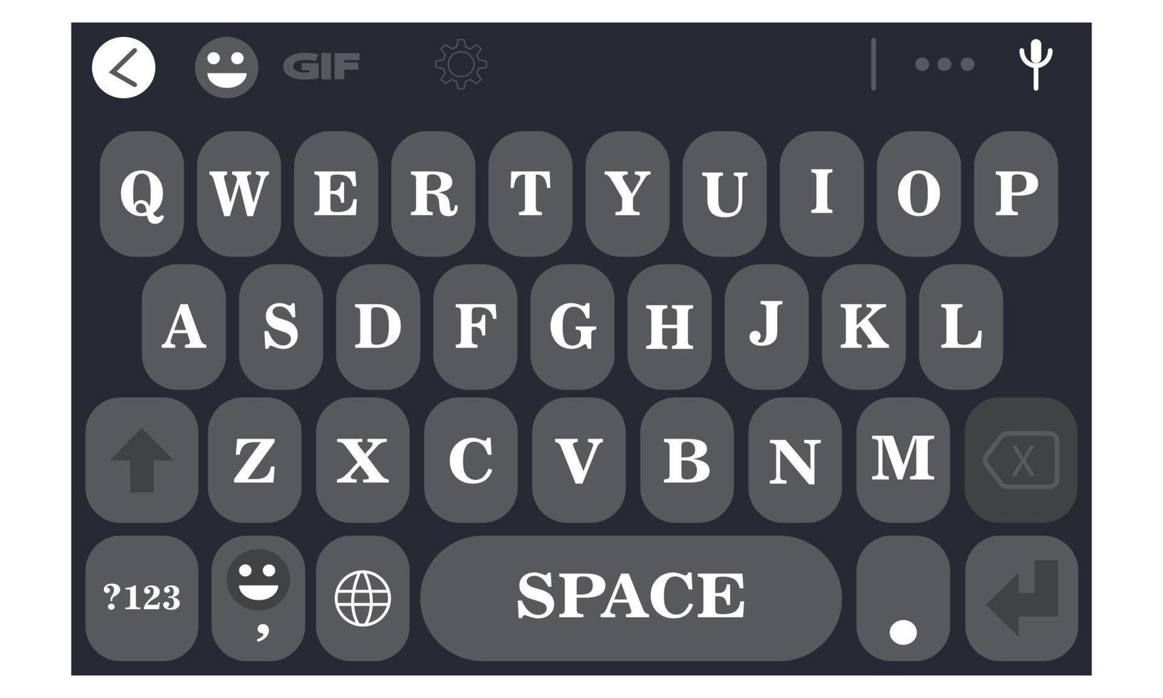 smartphone-tastatur, vektorillustration, tastatur für digitale geräte, telefon, qwerty, tastatur vektor