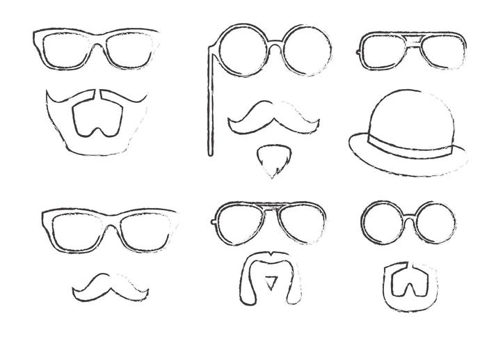 Skizzenhaftes hipster vector pack