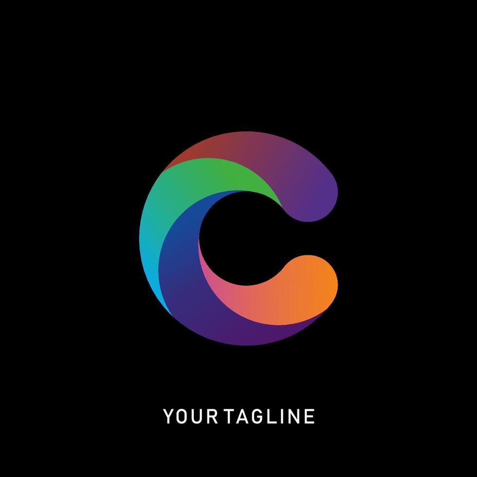 buchstabe c logo design mit verlaufsfarbe. vektor