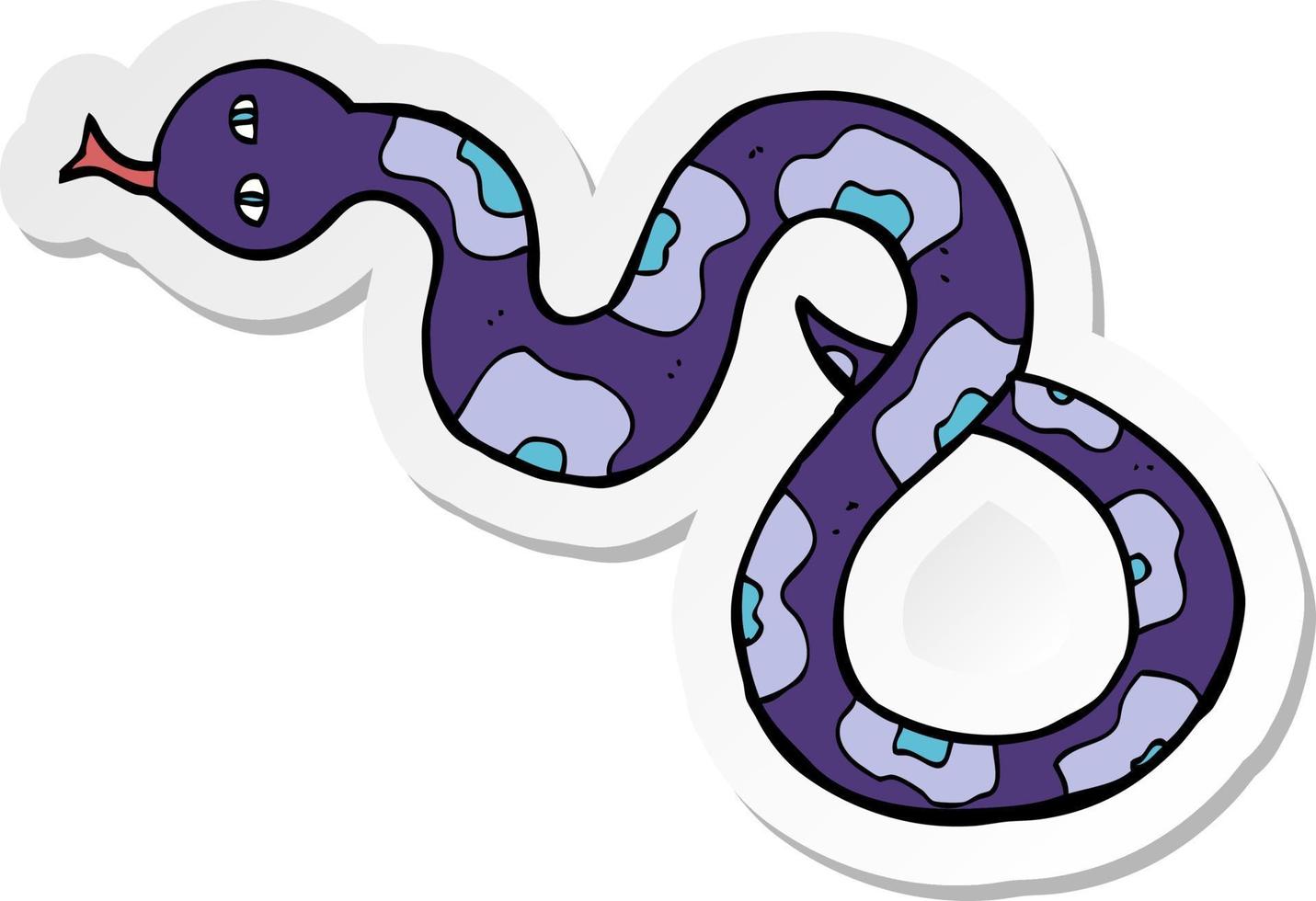 klistermärke av en tecknad orm vektor