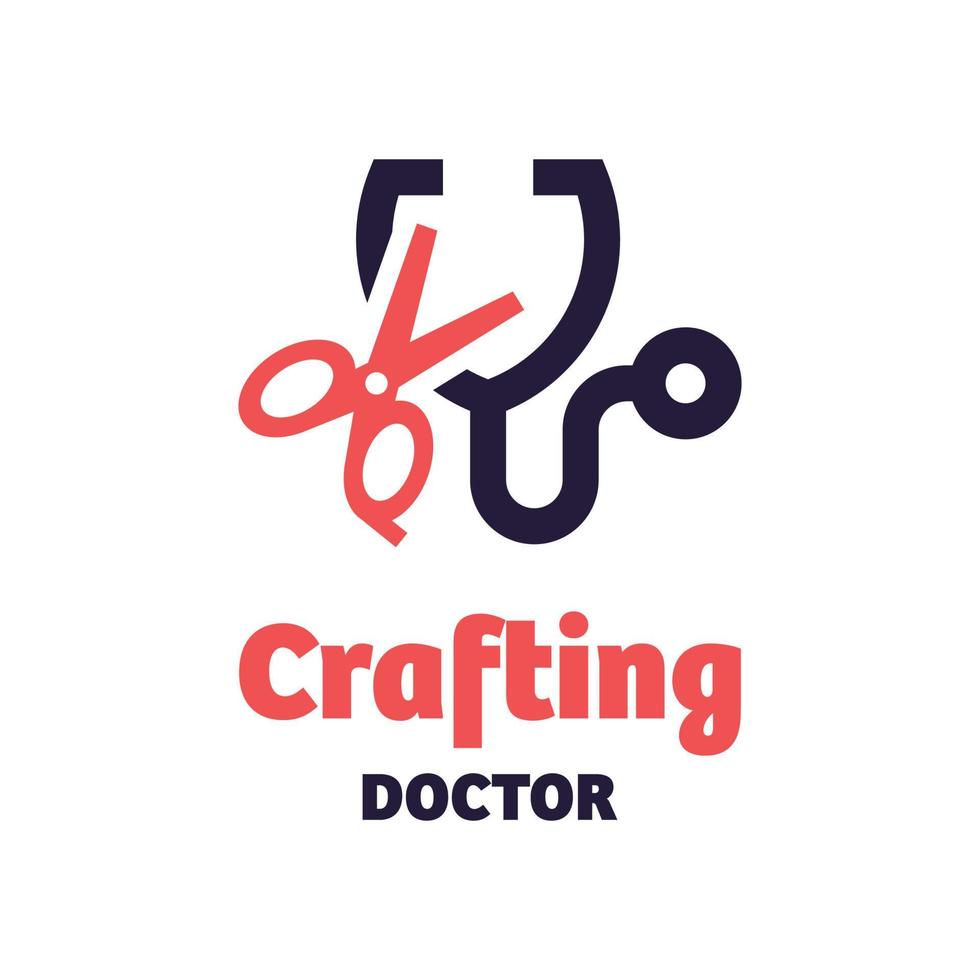 crafting doctor logotyp vektor