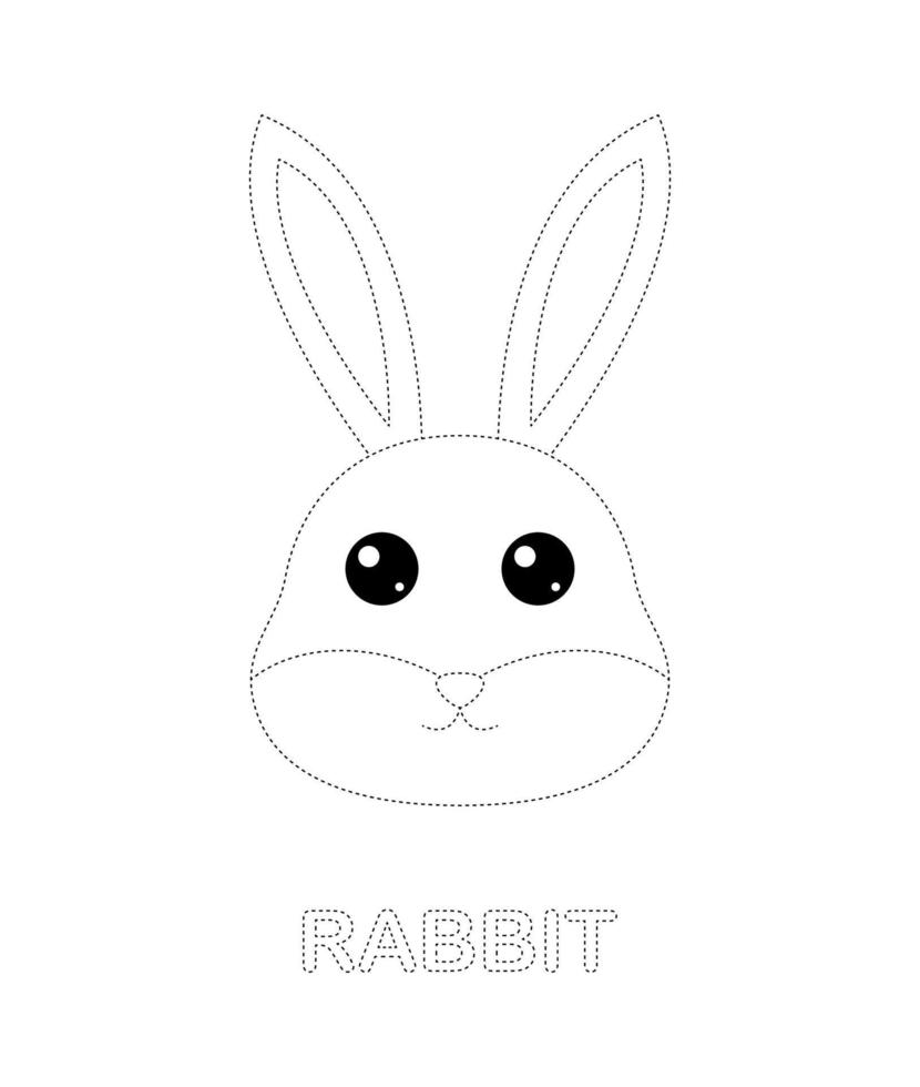 Arbeitsblatt zum Nachverfolgen von Kaninchen für Kinder vektor