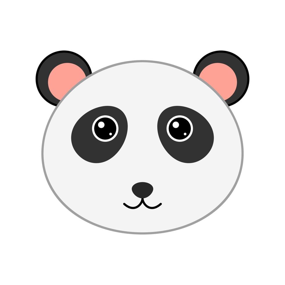 süßes Panda-Gesicht isoliert auf weißem Hintergrund vektor