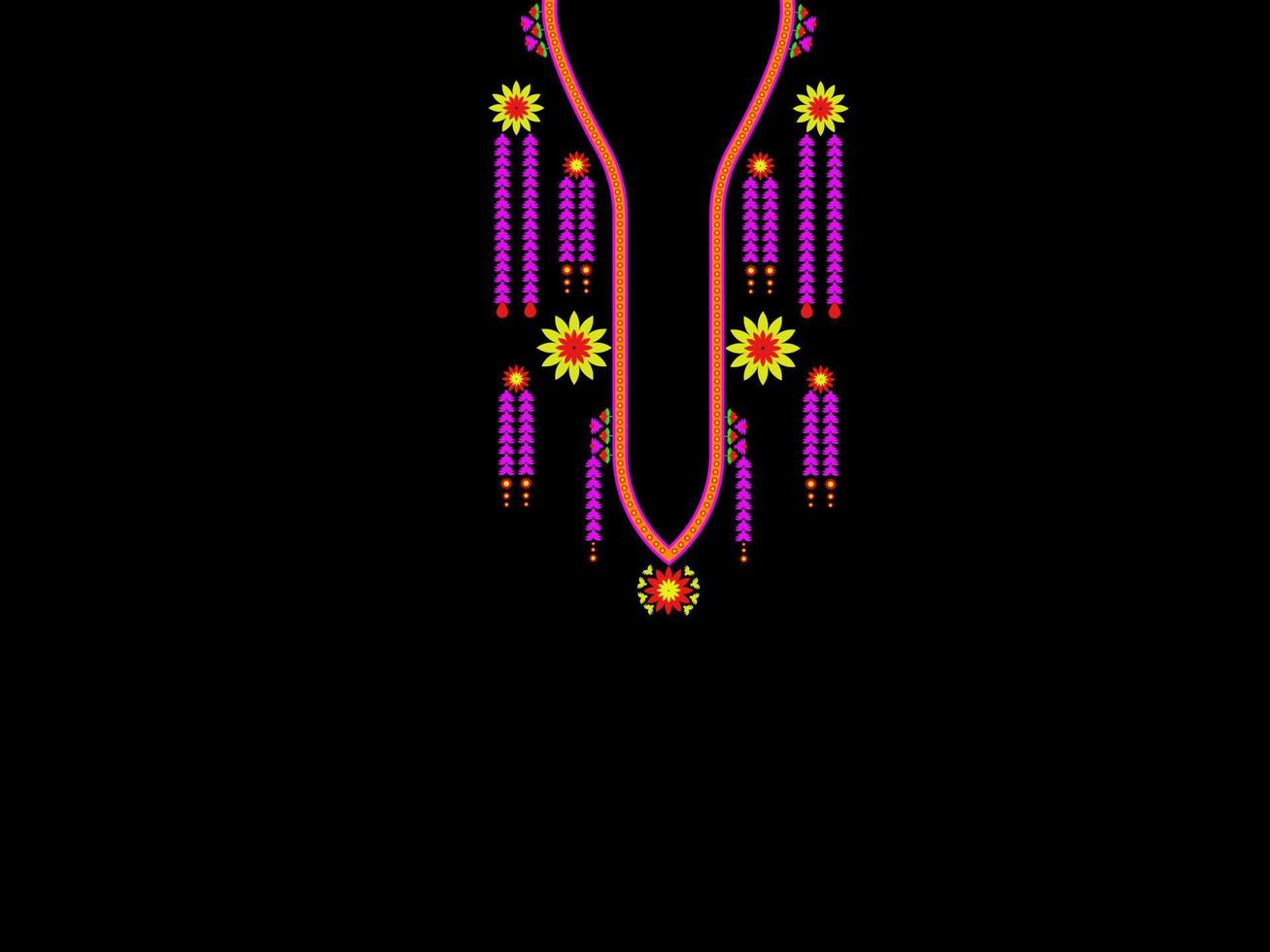 traditionellt etniskt geometriskt halsbandsdesignmönster för modernt mode vektor