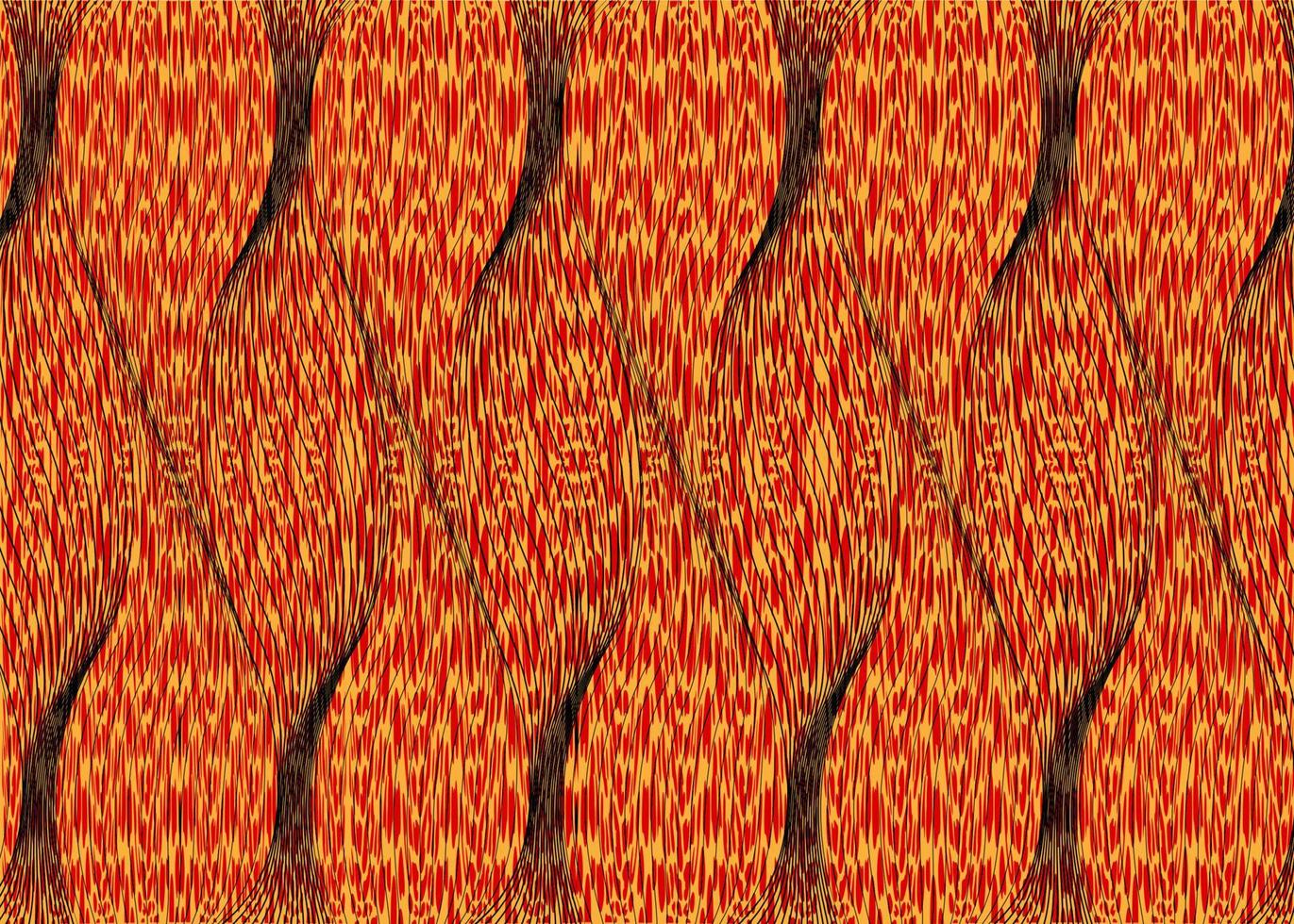 tyg med afrikanskt vaxtryck, etnisk handgjord prydnad för din design, etniska och färgglada stammotiv, fläta av våggeometriska element. vektor textur, afro textil ankara mode stil bakgrund