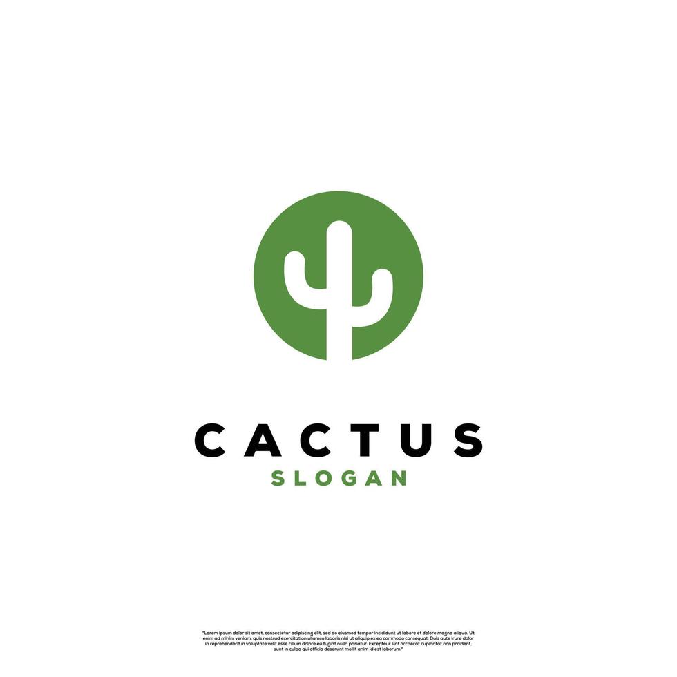 enkel kaktus logotyp design i cirkel, illustration vektor