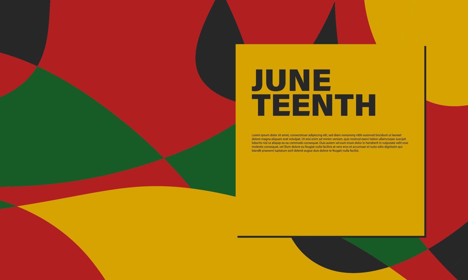 juneteenth frihetsdagen bakgrundsdesign. vektor