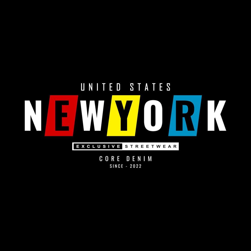 New York City Streetwear T-Shirt und Kleidung vektor