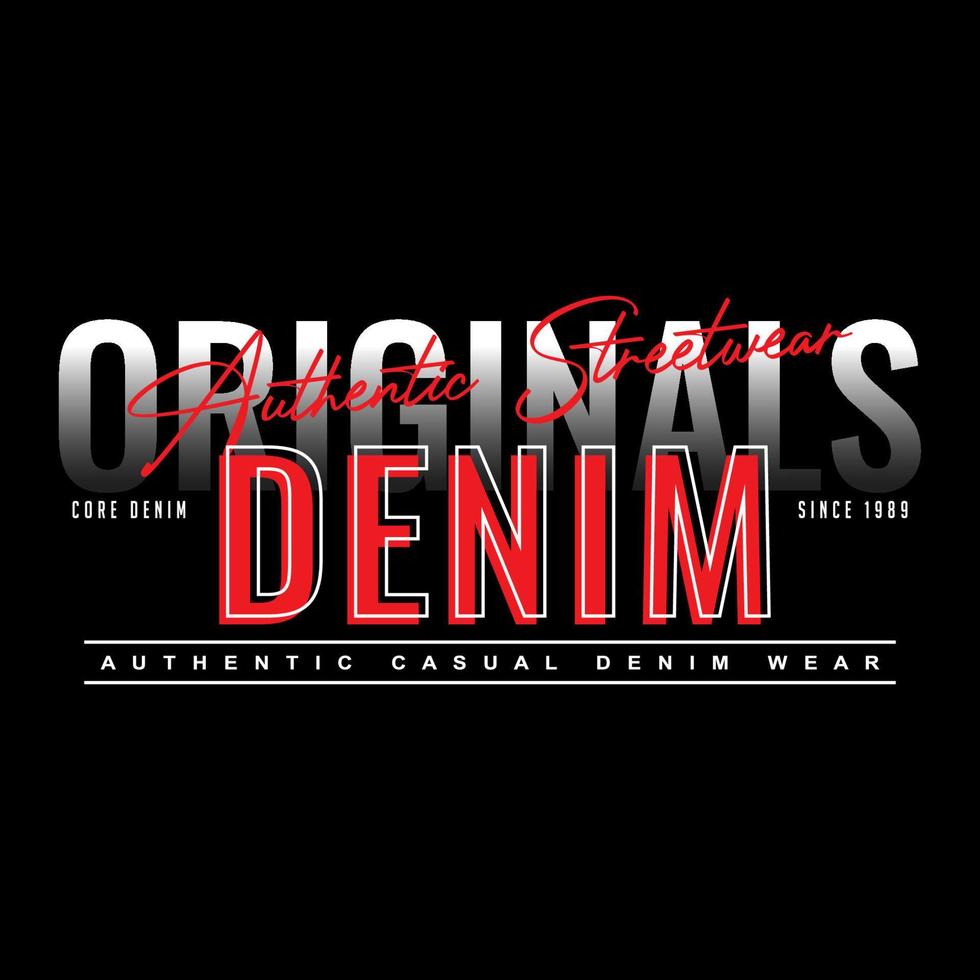 Originals Denim Streetwear T-Shirt und Kleidung vektor