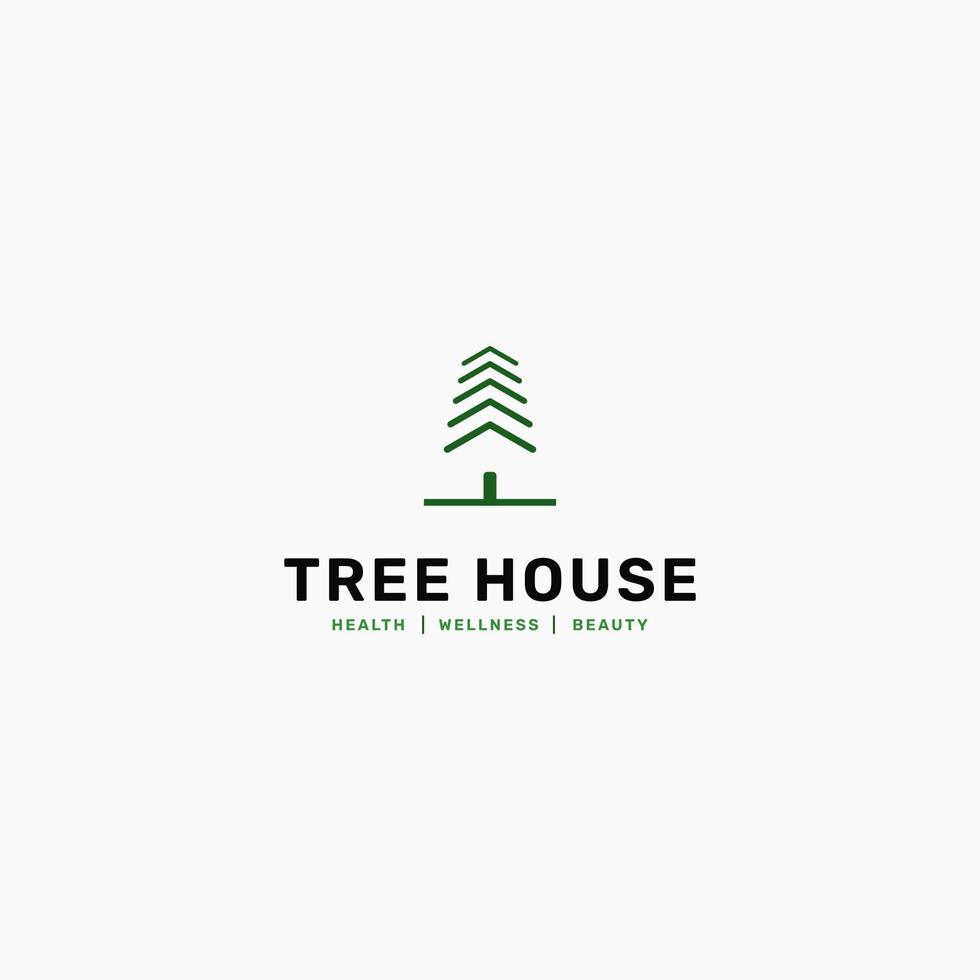 grünes naturhaus logo.grünes baumhaus vektor