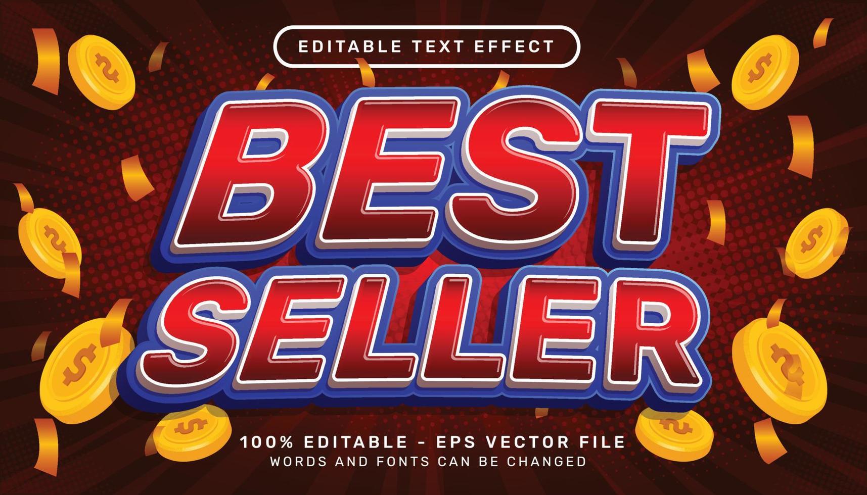 Bestseller 3d bearbeitbare Texteffektvorlage vektor