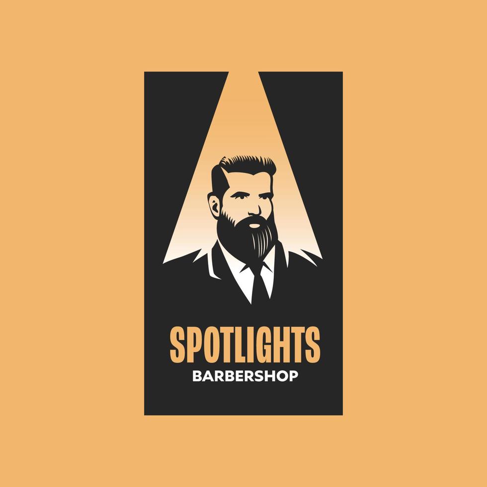 spotlights barbershop logotyp vektor