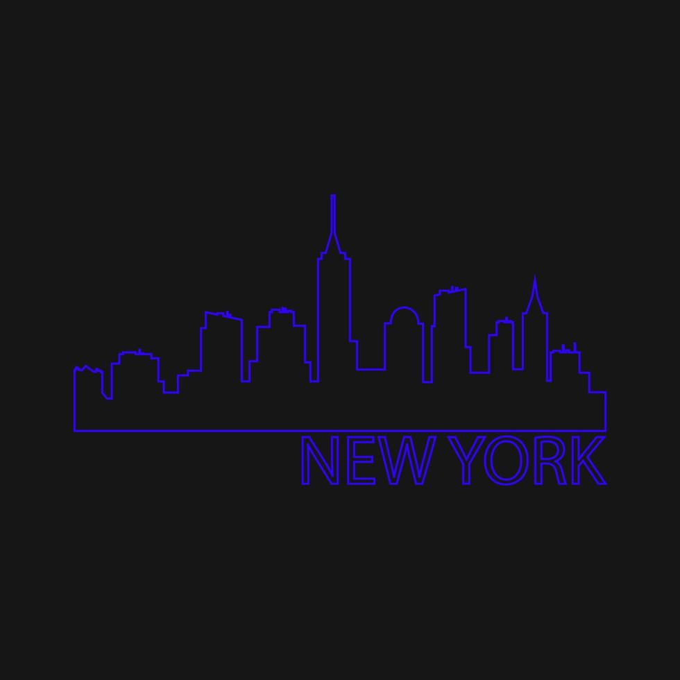 New York Skyline auf weißem Hintergrund vektor