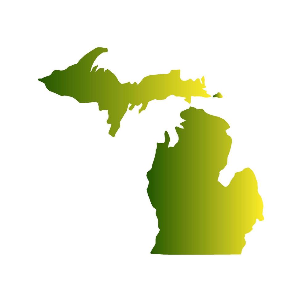 Michigan-Karte auf weißem Hintergrund vektor