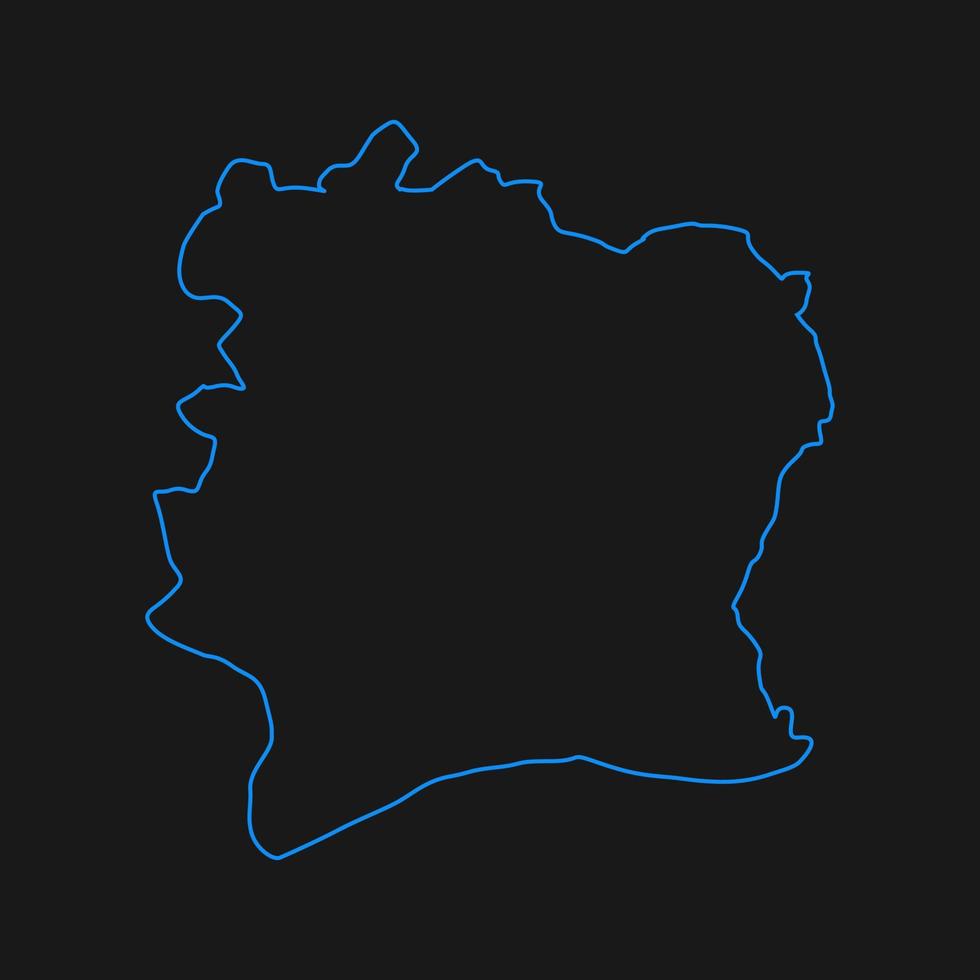 elfenbenskusten karta på vit bakgrund vektor