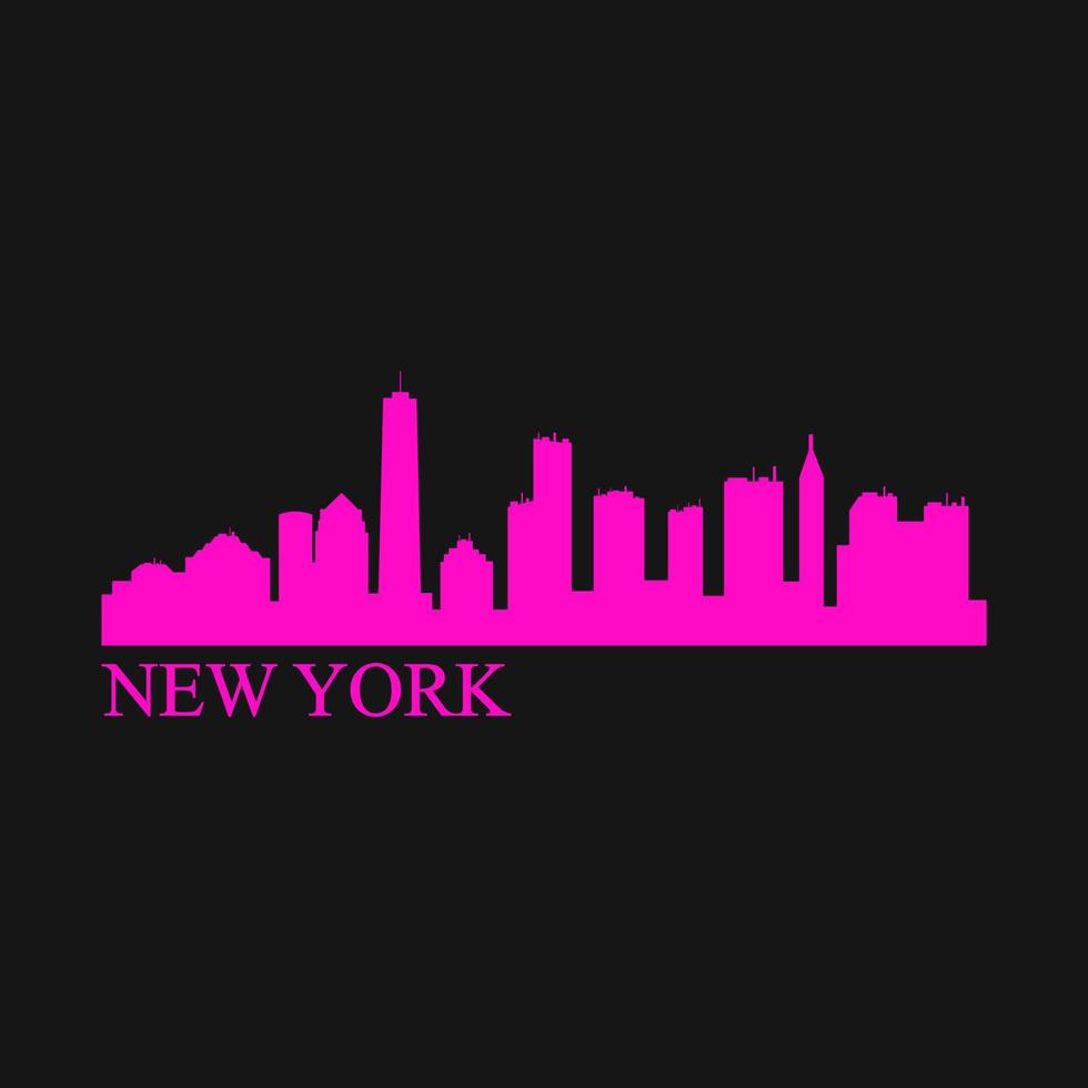 new york skyline på vit bakgrund vektor