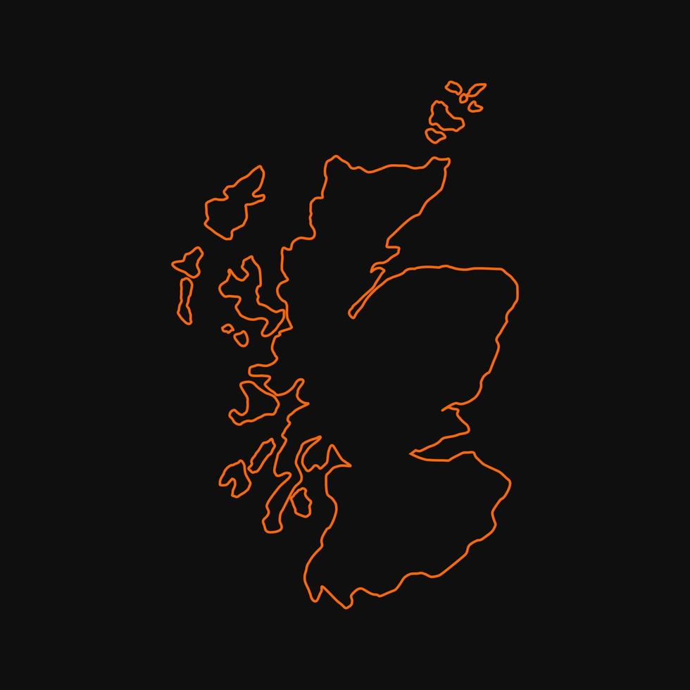 Schottland-Karte auf weißem Hintergrund vektor